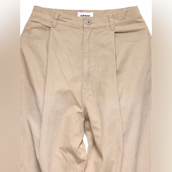 6cRAyon Khaki Herringbone Wide Leg Trousers Streetwear Medium - NWT🤎 - Picture 7 of 11